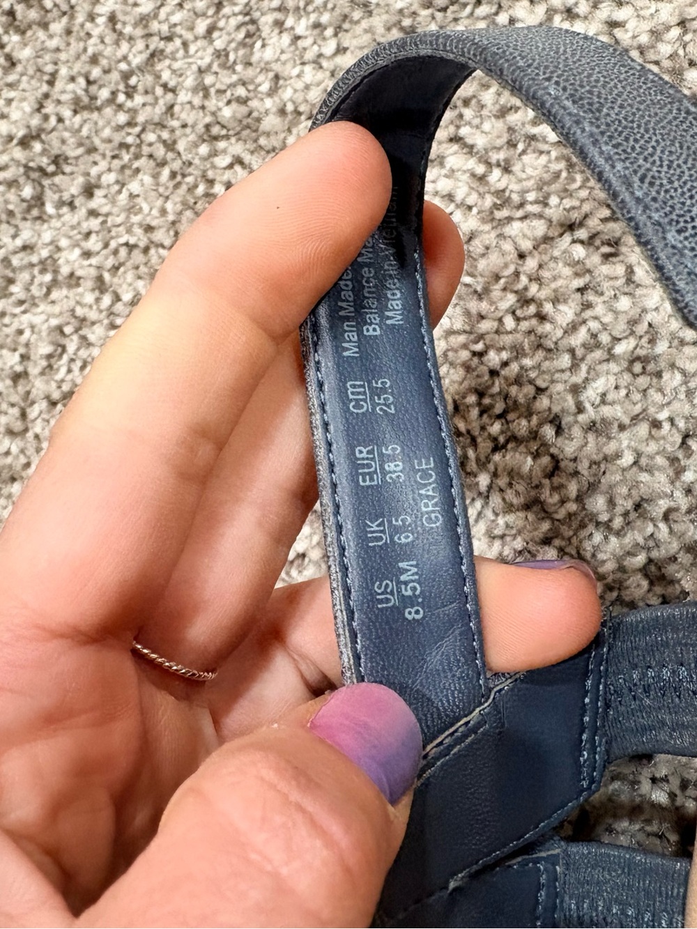 Dr Scholl’s Grace Women's Suede Strappy Wedge Sandal - Gray Blue - Picture 10 of 12